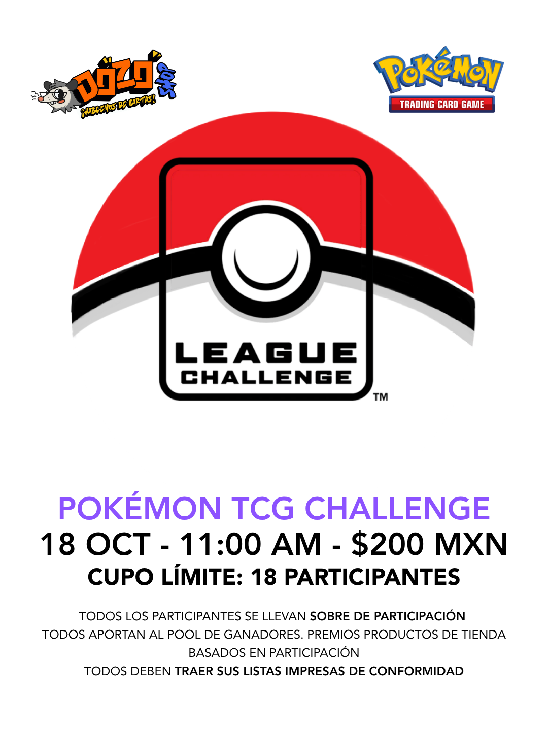Pokemon | Pokemon TCG Challenge - Octubre
