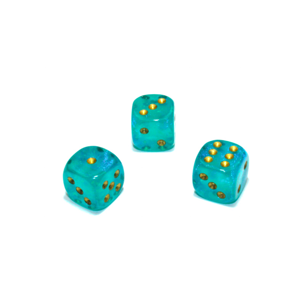 Chessex | 12mm d6 Dice Block - Teal/Gold Luminary