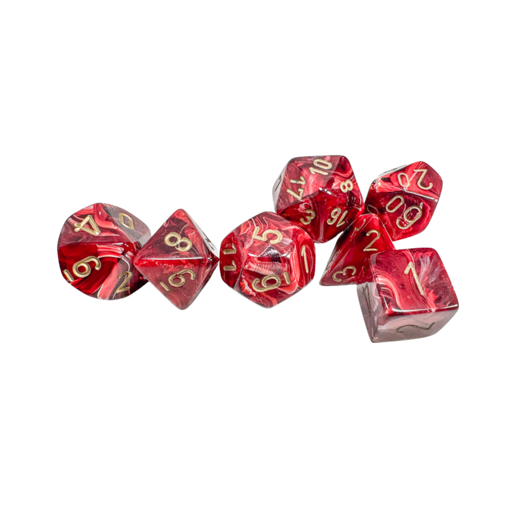 Chessex | 7-Die Set - Vortex Burgundy/Gold