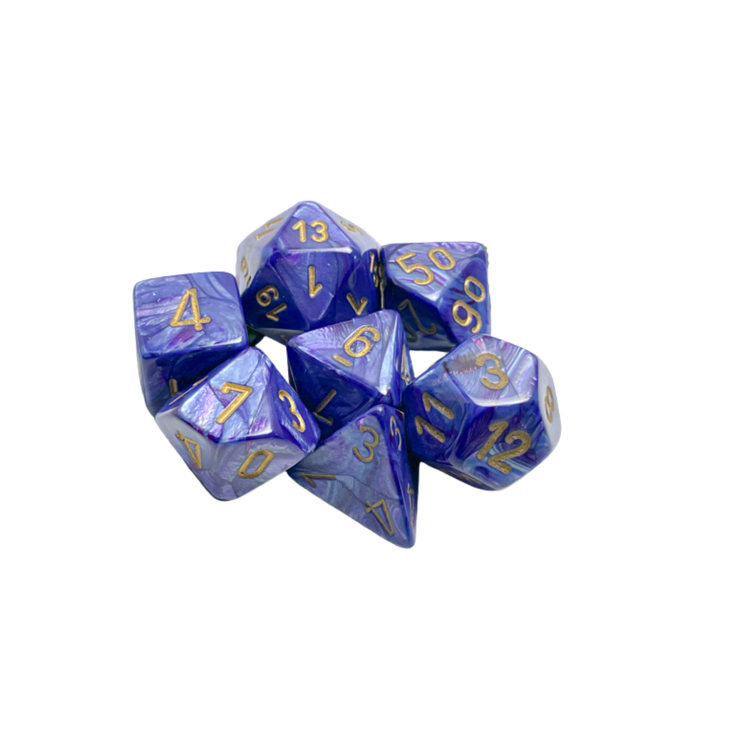 Chessex | 7-Die Set - Lustrous Purple/Gold