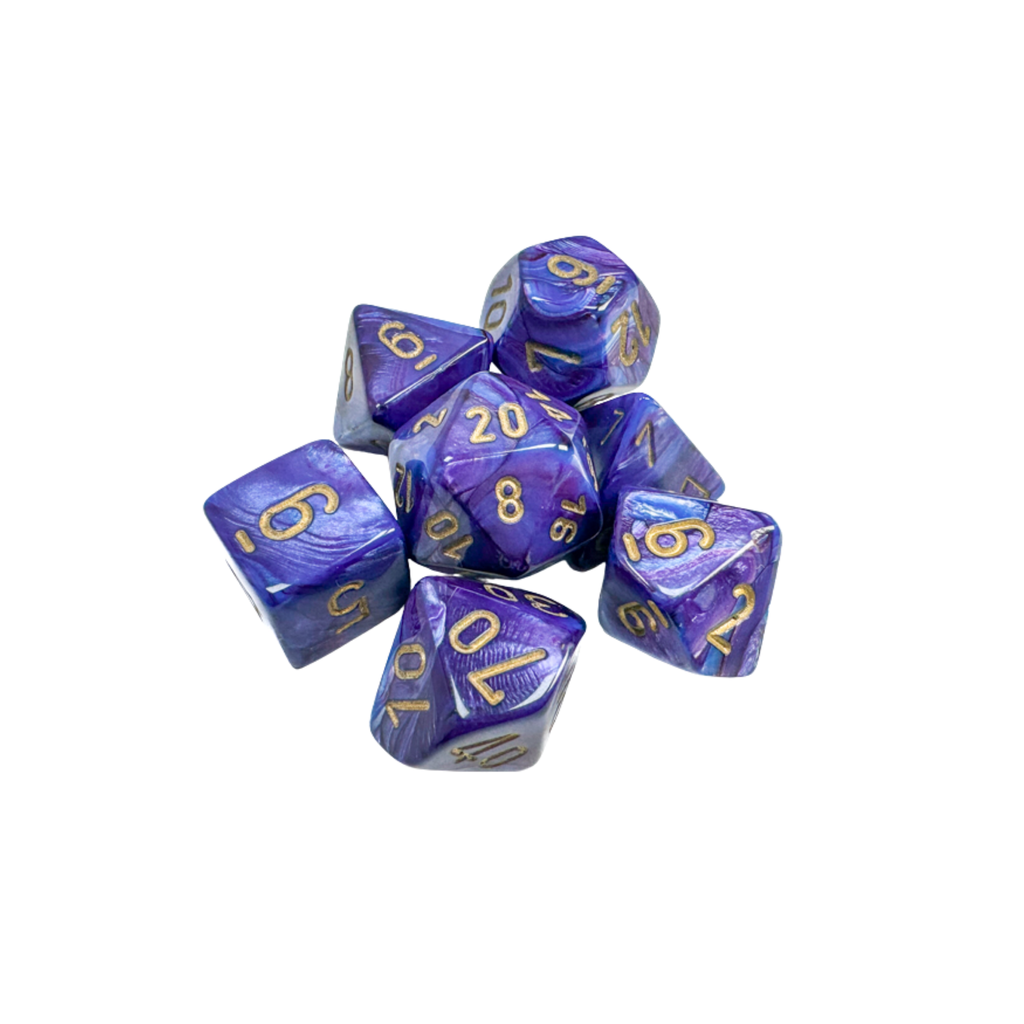 Chessex | 7-Die Set - Lustrous Purple/Gold