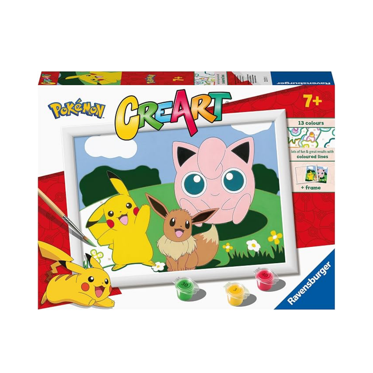 Ravensburger | CreArt - Pokémon - Pikachu, Jigglypuff & Eevee