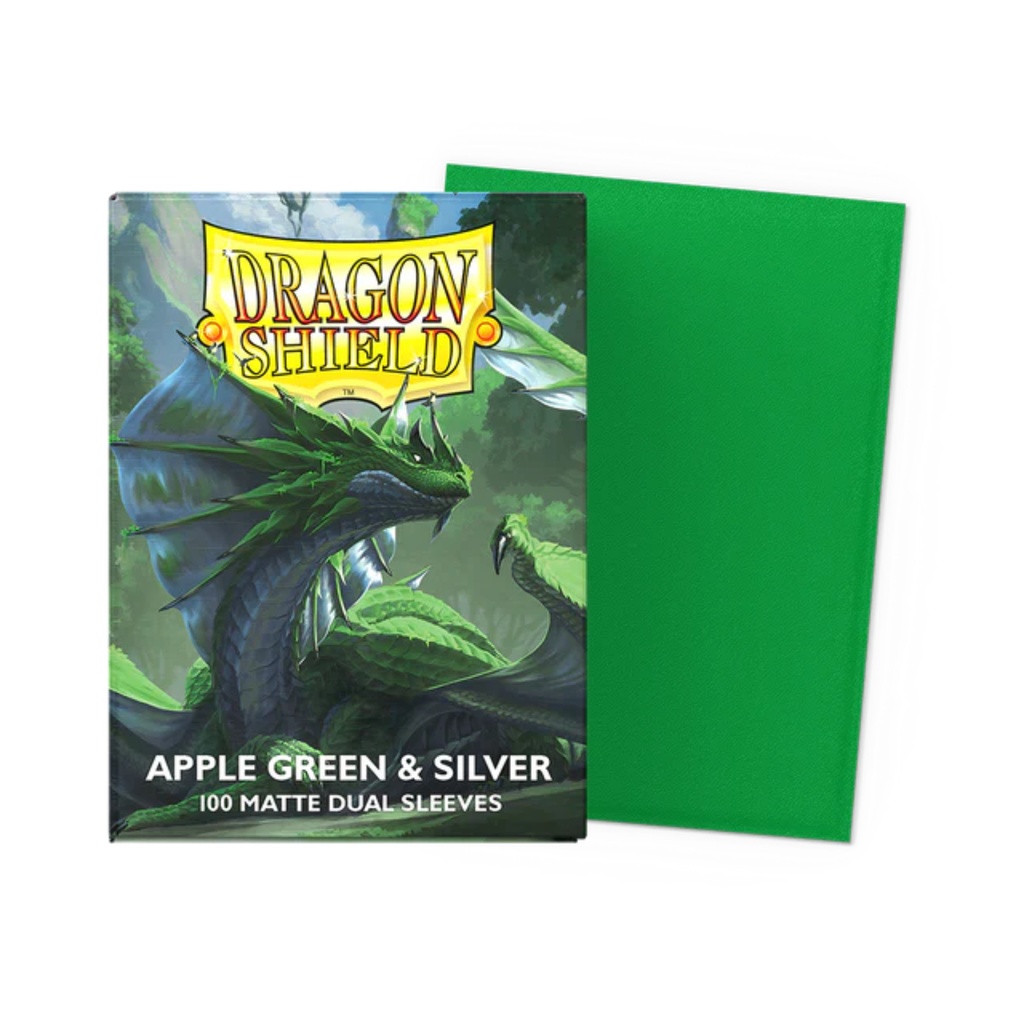 Dragon Shield | Sleeves - DUAL- Matte Apple Green & Silver