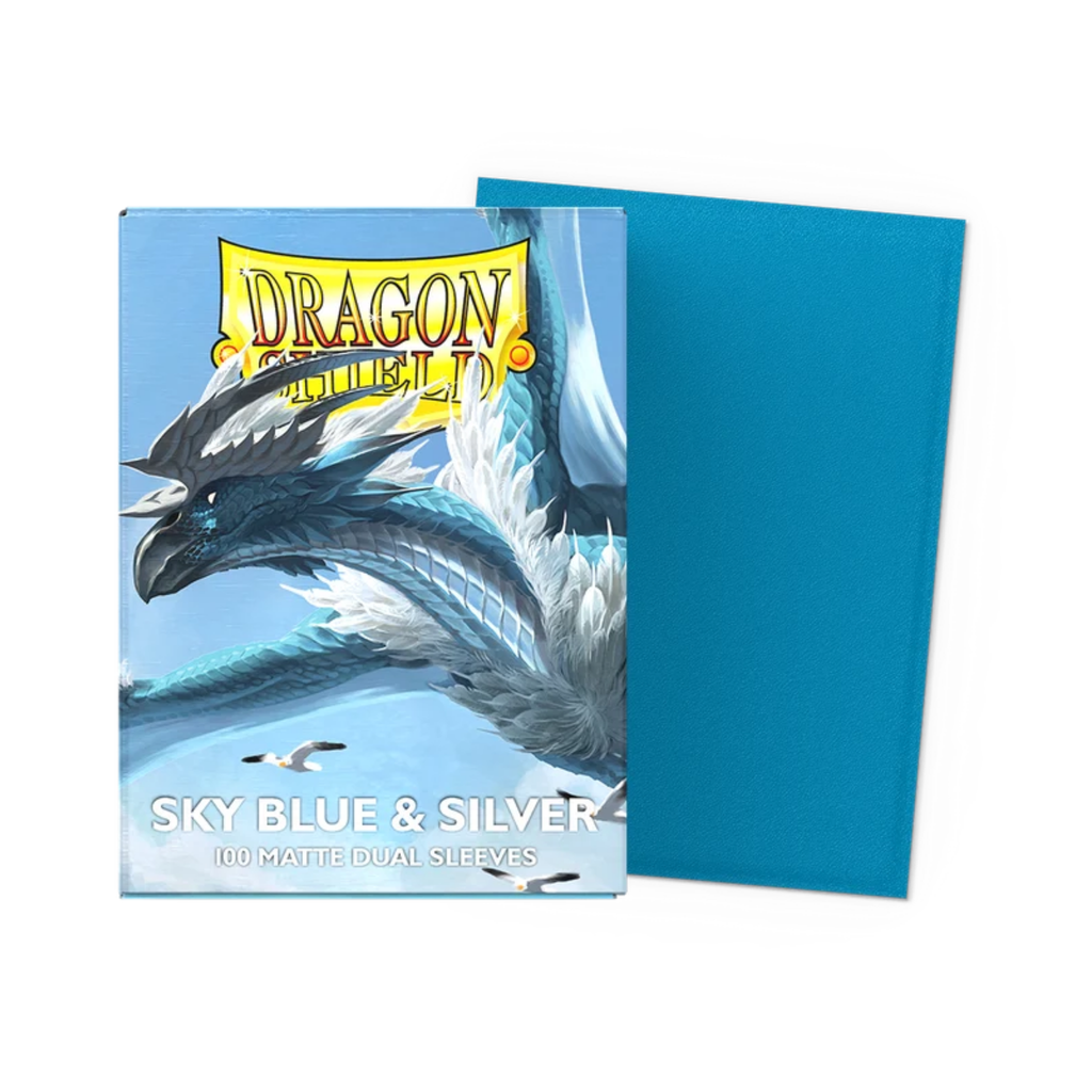 Dragon Shield | Sleeves - DUAL- Matte Sky Blue & Silver